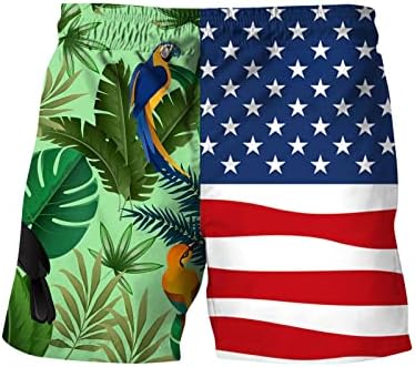 גזעי שחייה בחוף לגברים פלוס אופנה בגודל ארהב דגל הדפס מכנסי חוף קצרים יום עצמאות אימון פטריוטי חוף מכנסיים קצרים