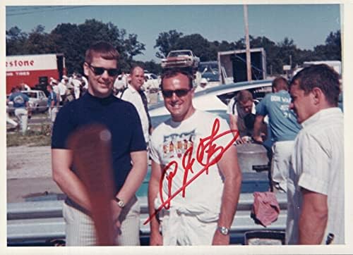 A.J. פויט חתום ביד וינטג '5x7 צילום צבע+נהג מכונית מירוץ אגדי COA - תמונות NASCAR עם חתימה