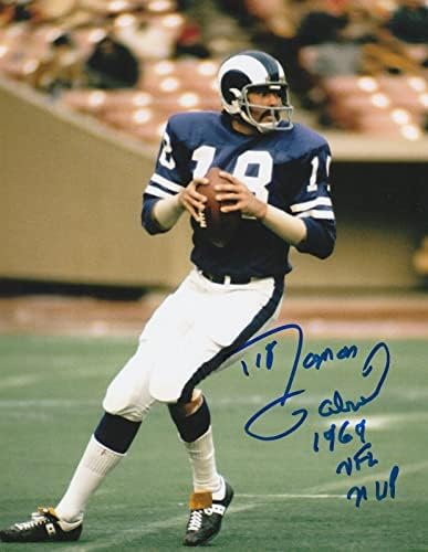 רומן גבריאל לוס אנג'לס ראמס 1969 NFL MVP פעולה חתומה 8x10 - תמונות NFL עם חתימה