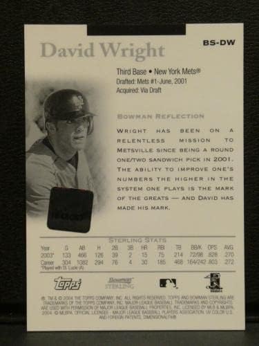 2004 Bowman Sterling David Wright חתם על משחק אוטומטי משחוק טלאי ג'רזי BS -DW - משחק חתימות MLB משומש גופיות