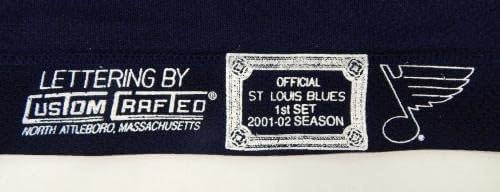 2001-02 סנט לואיס בלוז אד קמפבל 4 משחק הונפק ג'רזי לבן DP12264 - משחק משומש גופיות NHL