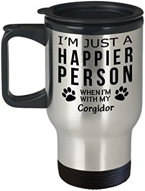 מאהב כלבים נסיעות קפה ספל - אדם מאושר יותר עם מתנות הצלת בעלים של קורגידור