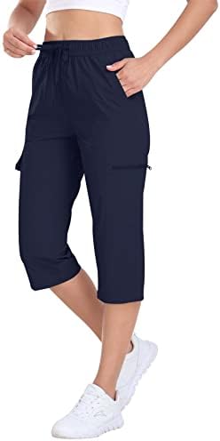מכנסי טיול מטען לנשים MOFIZ עם כיסים מכנסי קפריס אתלטי לנשים עמידות בפני מים קלים יבש מהיר