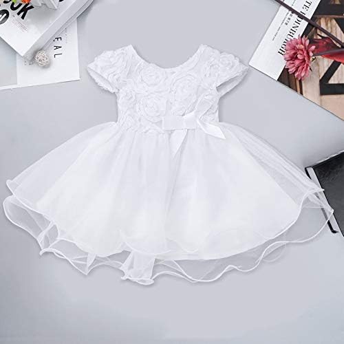 Zuypsk פעוטות תינוקות רקמות רקמות טבילה שמלת הטבילה 3D פרח חצאית חצאית טוטו מסיבת אירועים מיוחדים שמלת שמלת