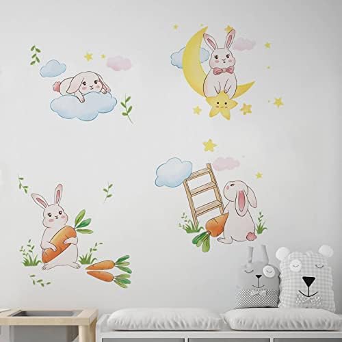 ארנבים בשמיים קיר מדבקות קיר מדבקות לחדר שינה קיר אמנות קיר לסלון משתלת קיר תפאורה