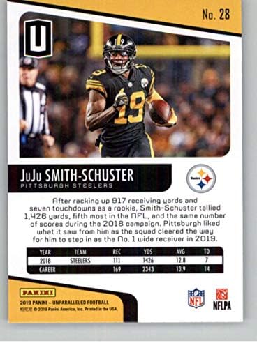 2019 כדורגל ללא תחרות 28 Juju Smith-Schuster Pittsburgh Steelers רשמי NFL Panini Card Trading Card