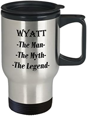 WYATT - האיש המיתוס The Legend Awesome Sup Sug Supe - 14oz Travel Mug