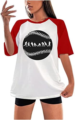בייסבול בייסבול רגלן בלוק בלוק חולצות קיץ גרפי מצחיק שרוול קצר עגול צוואר עגול