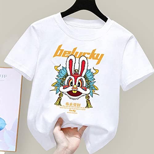 פעוטות בנים בנות ילדים שנה סינית של ארנב סיני ראש השנה הדפסים בנים חמודים חולצות טי שרוול ארוך