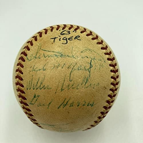 1963 קבוצת דטרויט טייגרס חתמה על בייסבול רשמי של הליגה האמריקאית - כדורי בייסבול חתימה
