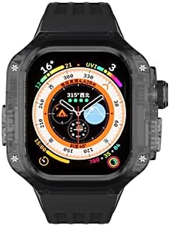 מארז ערכת Mod שקוף של Eksil עבור Apple Watch 49 ממ פס ספורט גומי לסדרת Iwatch Series Ultra 8 Silicone Watch Strap