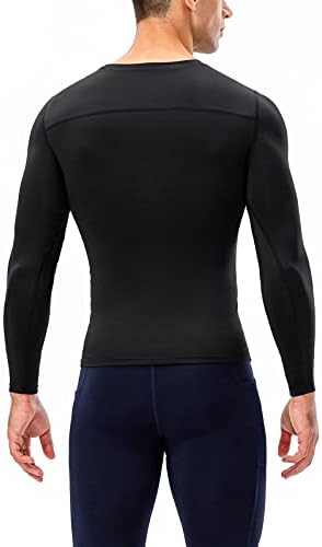 חולצות דחיסה לגברים שרוול ארוך אימון אתלטי צמרות שכבתי בסיס מהירות ספורט יבש.