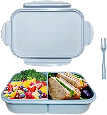 קופסת ארוחת צהריים בנטו קופסת בנטו 3 קופסת בנטו תא למבוגרים עם מזלג מכולות עמידות עם דליפת דליפה לארוחה תוך כדי תנועה חומרים ללא BPA וחומרים