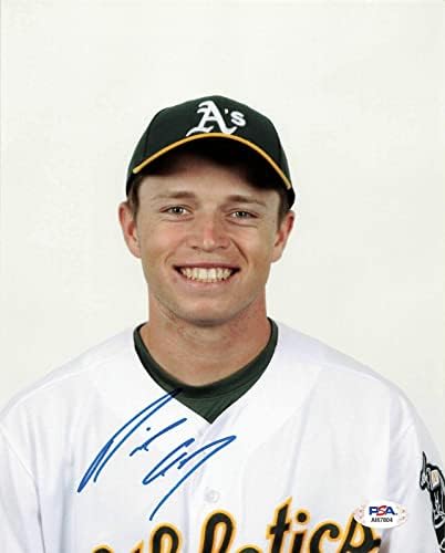 ניק אלן חתם על 8x10 Photo PSA/DNA Oakland Athloggment Altoggled - תמונות MLB חתימה