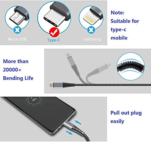 סוג C כבל 2 חתיכות כבל טלפון USB לסמסונג Huawei וכו '