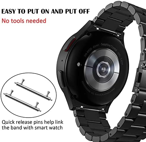 Koreda no Gap להקות מתכת תואמות ל- Samsung Galaxy Watch 5 Pro 45 ממ/Galaxy Watch 4 קלאסי 46 ממ, רצועת מתכת נירוסטה סולידית עבור Samsung