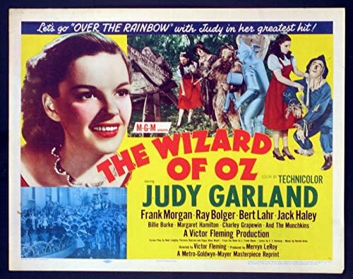 הקוסם של עוז ג'ודי גרלנד R-1955 גיליון מקורי של חצי גיליון 22x28 פוסטר סרטים גלגל