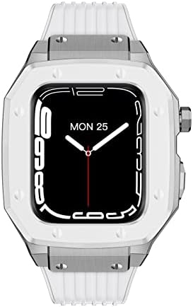 Azanu for Apple Watch Series 44 ממ גברים סגסוגת סגסוגת שעון רצועת רצועת 45 ממ 42 ממ מסגרת מתכת שינוי אביזרי ערכה לאביזרים לסדרת IWatch