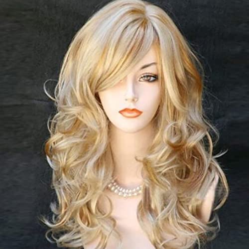 25 אינץ קצר מתולתל שיער נשי ילדה מקסים סינטטי פאה פוני פאה עבור נשים ארוך סיבים סינטטי פאה לשימוש יומיומי חום ארוך מתולתל שיער שיער רולים