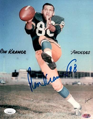 רון קרמר חתום על חתימה 8x10 Photo Packers Vintage Catch JSA COA - תמונות NFL עם חתימה