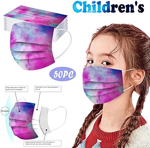 50 מחשב ילדי מסכת חד פעמי פנים מסכת לקשור לצבוע הדפסת פנים כיסוי לנשימה נוח מסכת עבור ילד בני בנות חיצוני