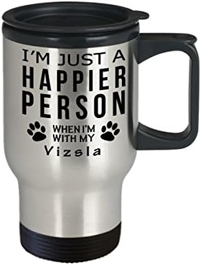 חובב כלבים טיול ספל קפה - אדם מאושר יותר עם מתנות הצלת בעלים של ויזלה