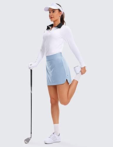 CRZ יוגה חצאית טניס נשים מהירה חצאית גולף יבש מהיר אימון אתלטי מותן גבוה מפעיל קו מזדמן עם 4 כיסים
