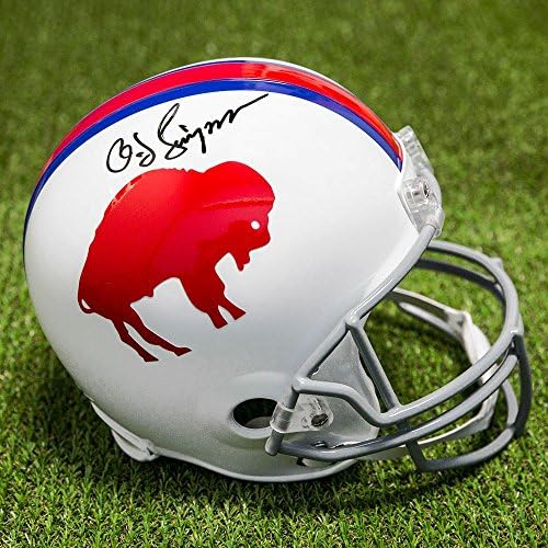 OJ Simpson Buffalo שטרות חתמו וינטג 'קסדת כדורגל העתק בגודל מלא - קסדות NFL עם חתימה