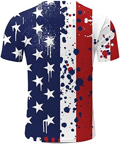 חולצות T פטריוטיות של Ruiruilico לגברים 4 ביולי אמריקה דגל הקיץ הקיץ שרוול קצר קז'ן נוח חולצות גרפיות מתאימות רופפות