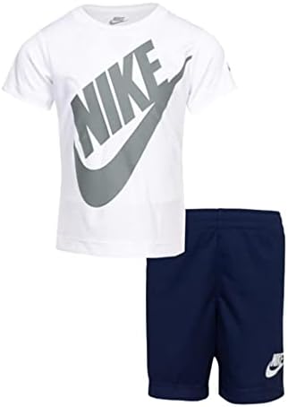 נייקי ילדים לילדים של DRI-FIT לוגו של חולצת טריקו גרפית ומכנסיים קצרים