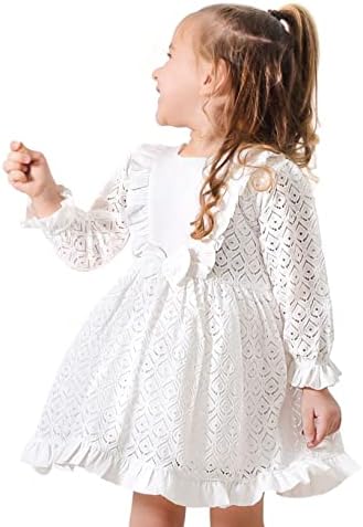 לילקס ילדה תחרה לבן פרח ילדה מסיבת נסיכת בוהו שמלה