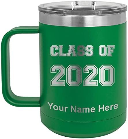 Lasergram 15oz ספל קפה מבודד ואקום, כיתה של 2020, 2021, 2022, 2033, חריטה אישית כללה