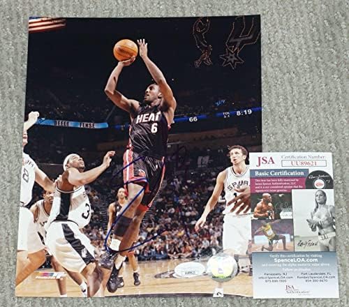 אדי ג'ונס החתימה כדורסל מיאמי היט 8x10 תמונה + JSA COA 89621 - תמונות NBA עם חתימה
