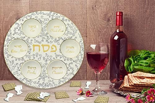 Rite Lite פסח שולחן שולחן שולחן מזינים מצה ויין 18 חבילה - קישוטים לשולחן חג יהודית טבלה מפזרים מסיבות טובות לפסח עיצוב פסח קונפטי בסגנון