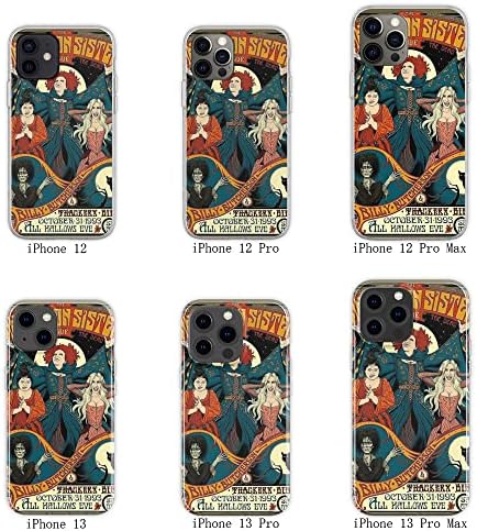 Amaxdream תואם לאייפון 13 Pro Max Case Sanderson Hocus אחיות Pocus Halloweenuct Prut Print Print טהור ברורה גמישה TPU טלפון רך מכסה