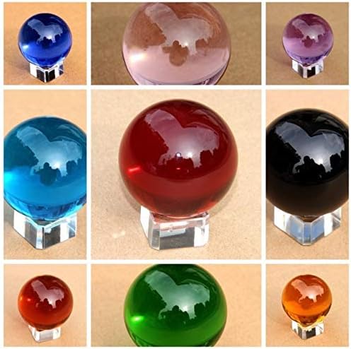 Zamtac צבע מעורב כדורי גביש כדורים צבעוניים פנגשוי כדורי קריסטל עם בסיס קריסטל קישוט ביתי יפה -