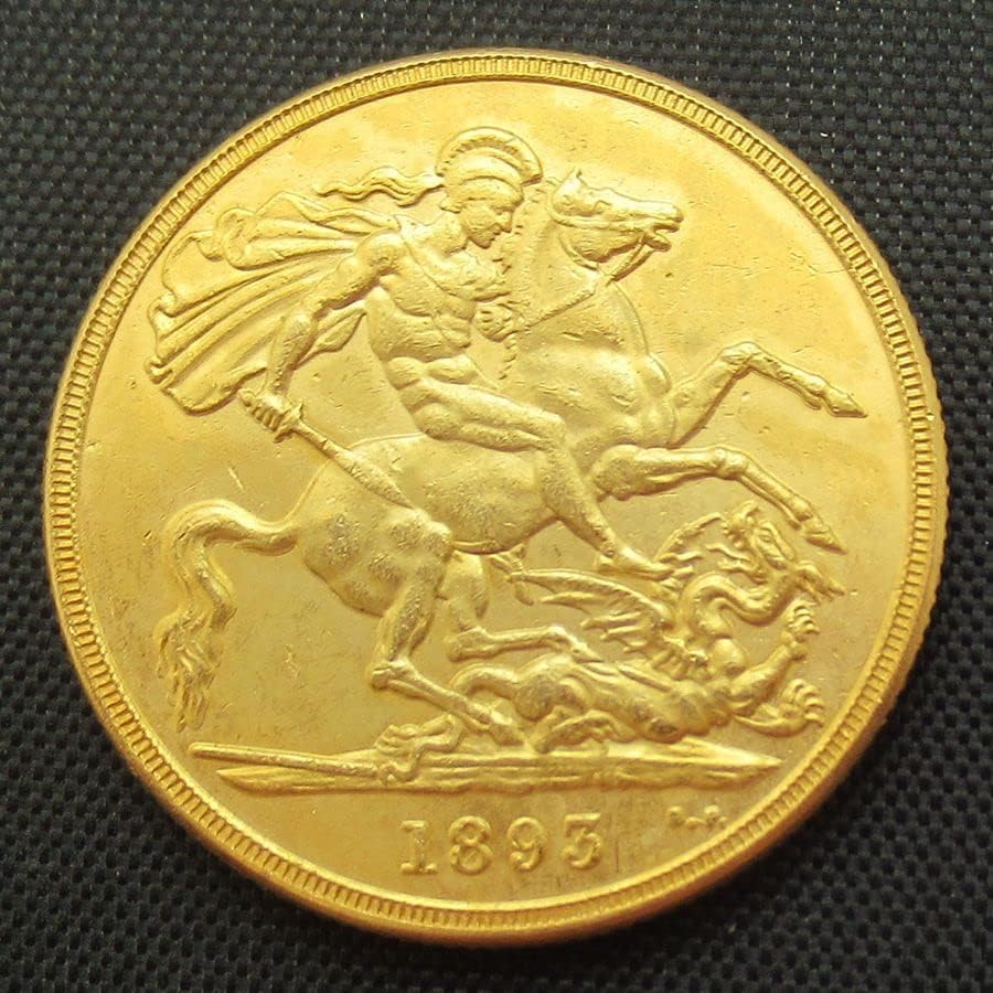 בריטניה £ 5 1893 העתק זר מטבע זיכרון מצופה זהב