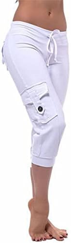 מכנסי אימון מטען יוגה יוגה נשים מכנסיים אימון המותניים במותן גבוה מכנסיים מכנסי טרנינג כפתור מזדמנים עם כיסים