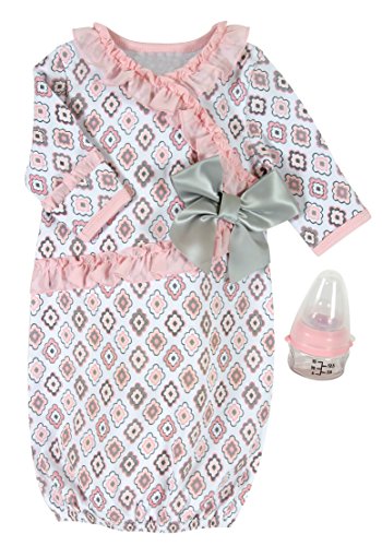 סטפן תינוק יהלומי פרח כותנה לסרוג שמלת מיני רפואה בקבוק מתנת סט, 0-3 חודשים