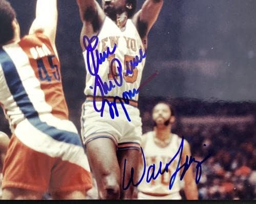 Walt Frazier חתום תמונה 11x14 כדורסל ארל מונרו Auto Knicks Hof PSA/DNA - תמונות NBA עם חתימה