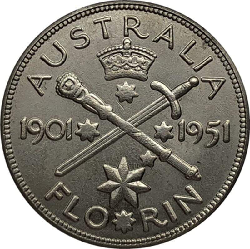 1951 מטבע אוסטרלי ניקל הכין אוסף מלאכת מטבעות מטבע עתיק 28 ממ