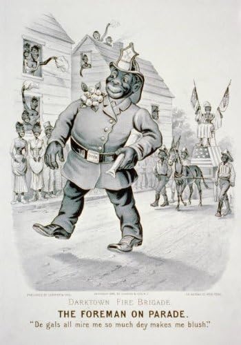 צילום היסטורי: מכבי האש של דארקטאון, מנהל העבודה במצעד, מכבי אש,הומור, 1885