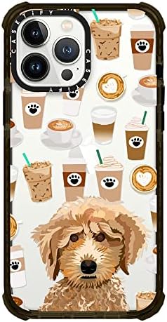 Casetify Ultra Impact Case לאייפון 13 Pro Max - קפה פודל מארז טלפון ברור לאוהבי גזעי כלבים ייחודיים - ברור שחור