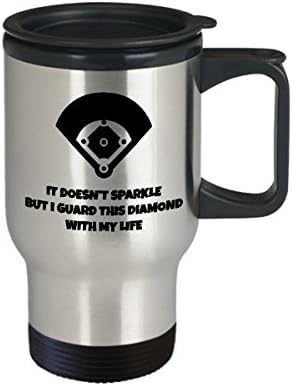 ספל נסיעות בייסבול בייסבול הטוב ביותר מצחיק איש סופטבול ייחודי כוס תה כוס מושלם עבור גברים נשים זה לא נוצץ אבל אני שומר על היהלום הזה