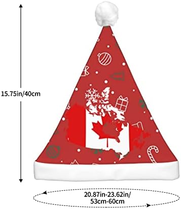 קנדה מפת דגל מצחיק מבוגרים קטיפה סנטה כובע אור עד חג המולד כובע לנשים & מגבר; גברים חג המולד חג כובע