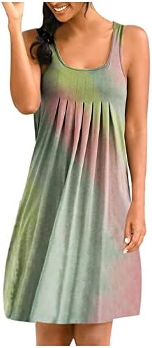 שמלות מזדמנות לנשים עניבות צבע רב-צבע קצר שמלה קצרה של עניבה מזדמנת בשמלת חצאית קצרה בצבע צבעונית בוהו