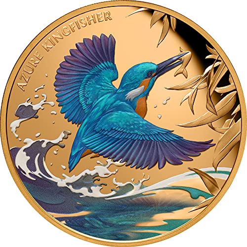 2023 DE Kingfisher Powercoin Azure 1 Oz מטבע זהב 100 $ niue 2023 1 גרם הוכחה