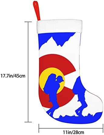 גרבי חג המולד באפריה קולורדו דגל מדינת טיולים רגליים כפול צדדי אח תלייה