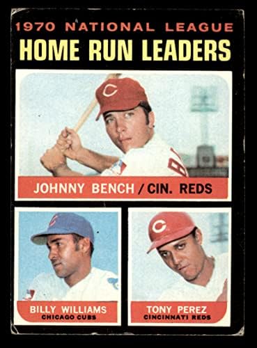 1971 Topps 66 NL מנהיגי HR Johnny Bench/Tony Perez/Billy Williams Cincinnati/Chicago Reds/Cubs VG/Ex Reds/Cubs