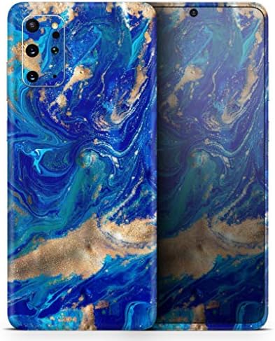 תכנן Skinz vivid כחול זהב זהב אקרילי מגן ויניל מדבקות עטיפת עור עטיפה תואם ל- Samsung Galaxy S20
